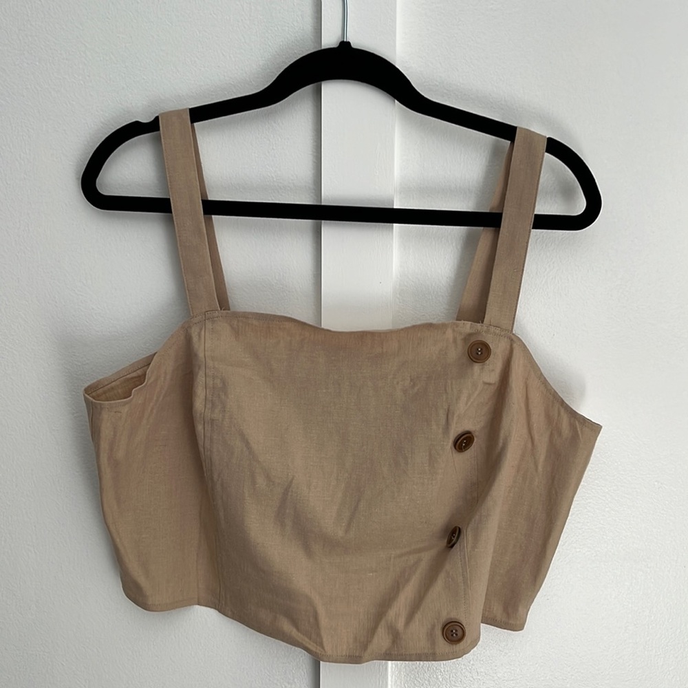 Linen Blend Crop Top